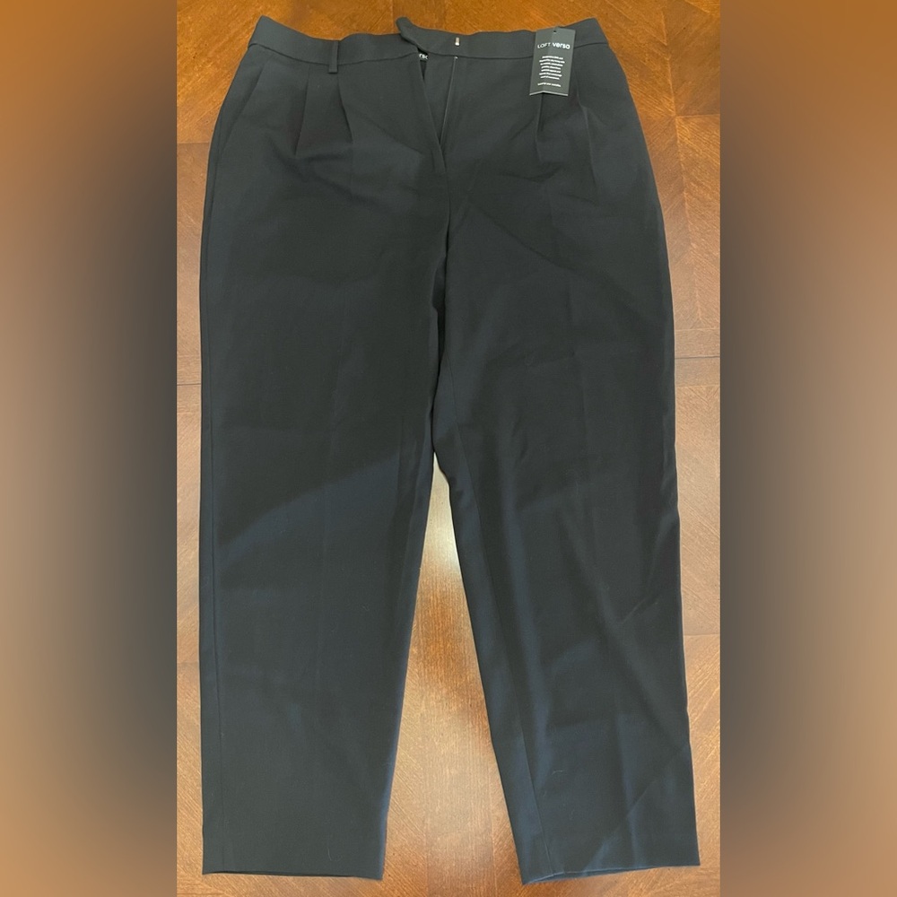 NWT LOFT sz 12 Seasonless Stretch Black Trousers